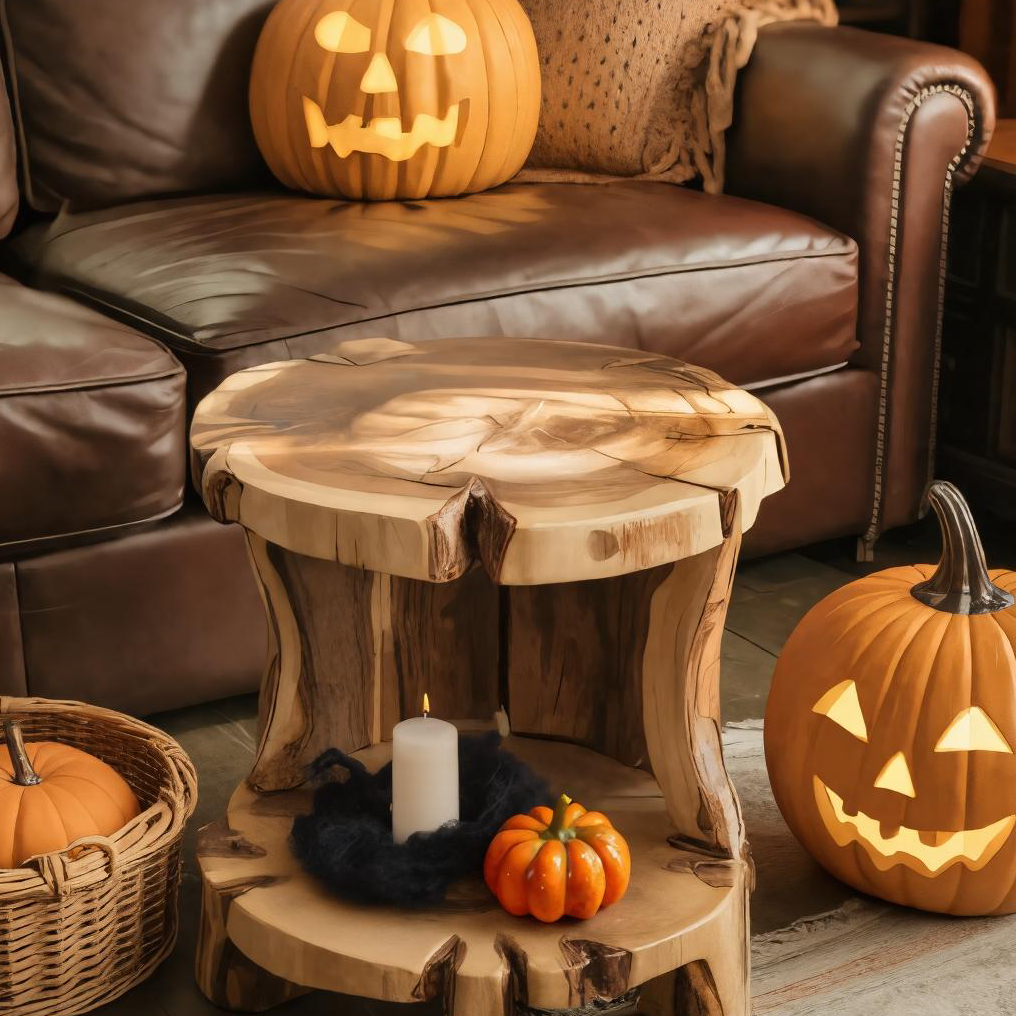 Halloween Rustic Side Table For Living Room Or Fall Decor