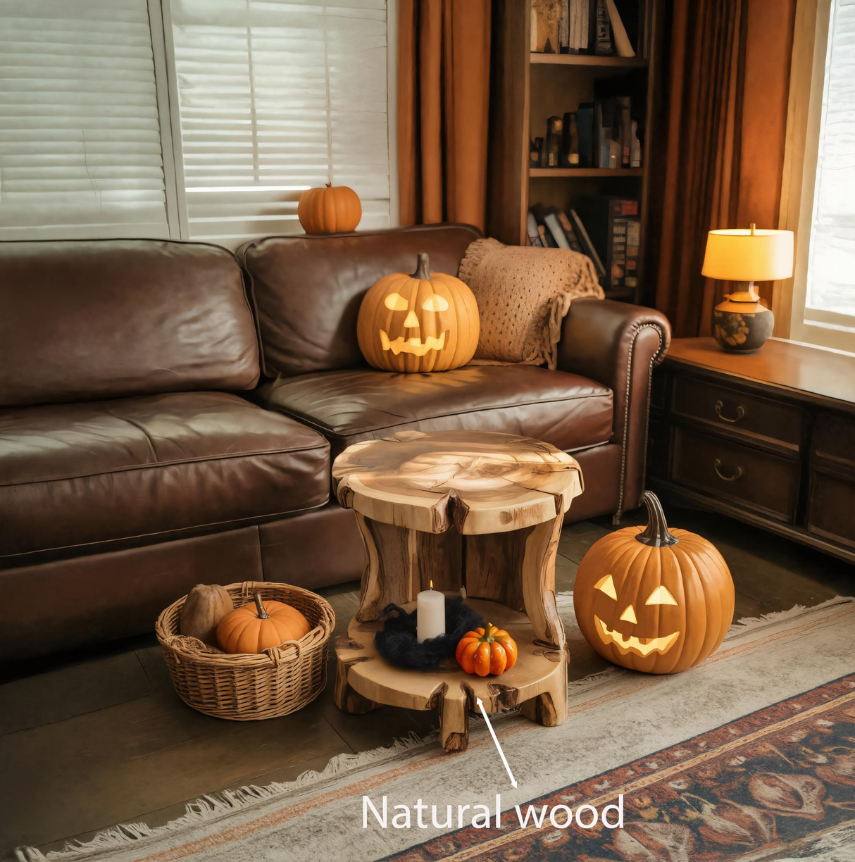 Halloween Rustic Side Table For Living Room Or Fall Decor