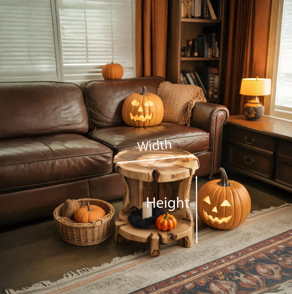 Halloween Rustic Side Table For Living Room Or Fall Decor