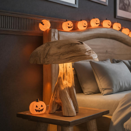 Halloween Wooden Bedside Lamp For Bedroom Or Halloween Decor