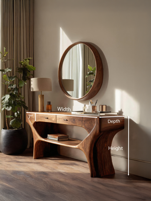 Artistic Handmade Vanity Table With Drawers For Bedroom