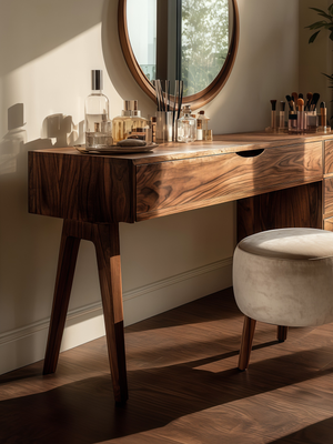 Modern Handmade Vanity Desk With Storage Drawers
