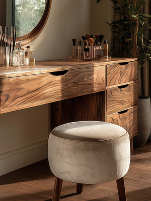 Modern Handmade Vanity Desk With Storage Drawers