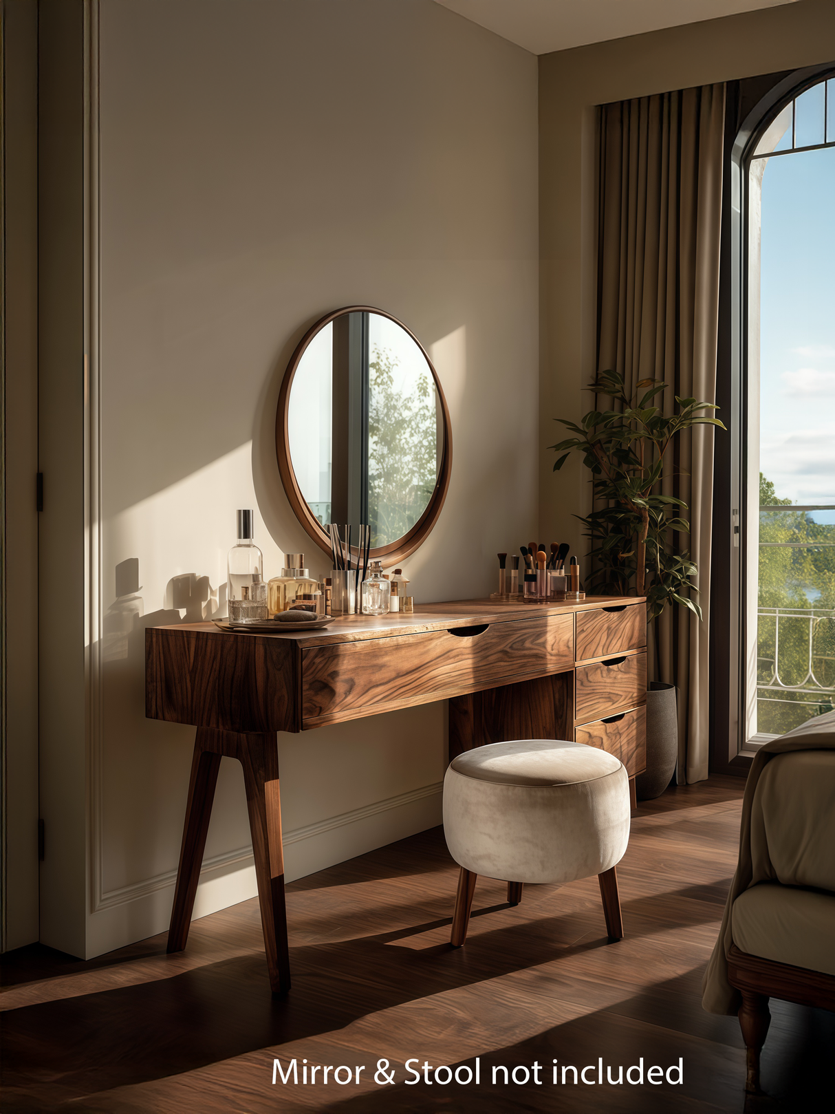 Modern Handmade Vanity Desk With Storage Drawers