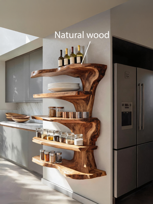 Rustic Live Edge Floating Shelf For Kitchen