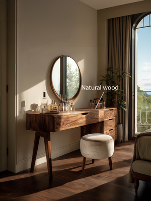 Modern Handmade Vanity Desk With Storage Drawers