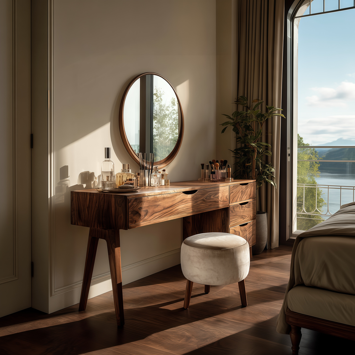 Modern Handmade Vanity Desk With Storage Drawers – ET Woodcrafts