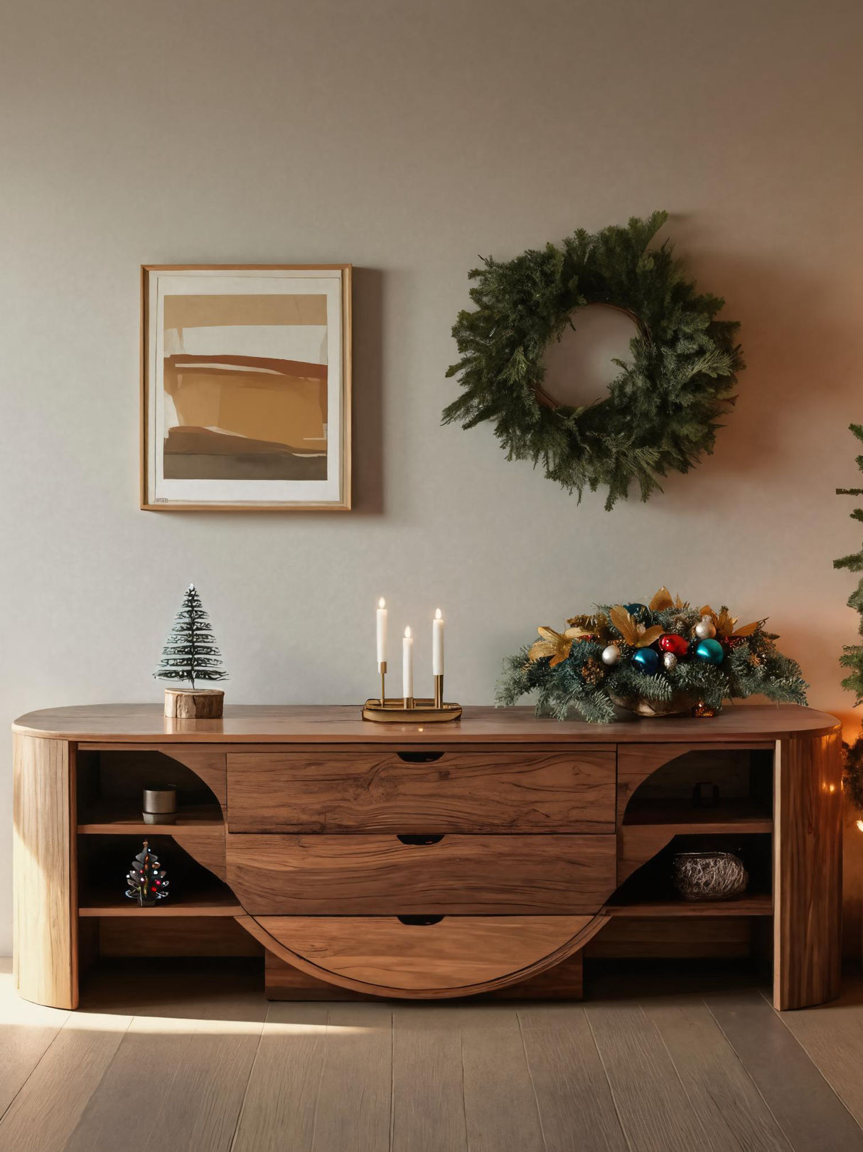 Christmas Modern Sideboard With Drawers For Living Room Or Dining