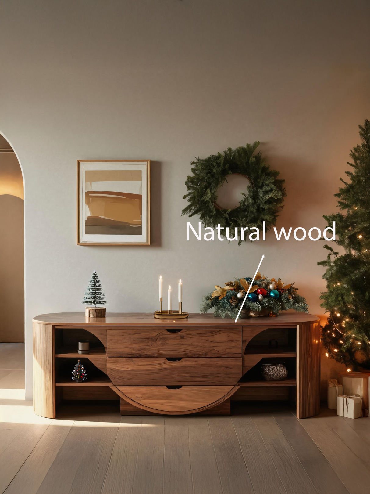 Christmas Modern Sideboard With Drawers For Living Room Or Dining