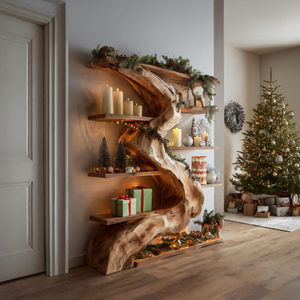 Rustic Live Edge Shelf For Living Room Or Holiday