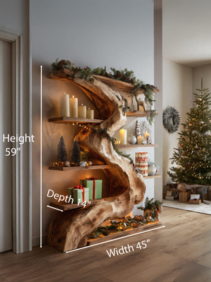 Rustic Live Edge Shelf For Living Room Or Holiday