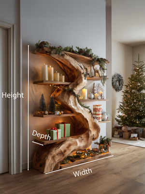 Rustic Live Edge Shelf For Living Room Or Holiday