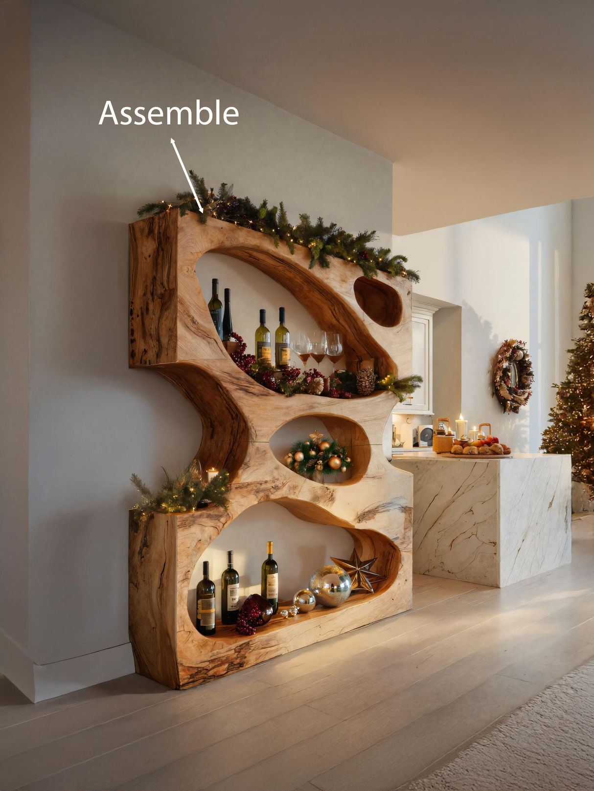 Christmas Handmade Sculptural Display Stand For Dining Room