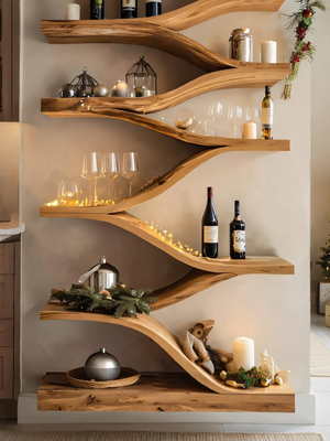 Christmas Handmade Sculptural Wall Shelf For Dining Room