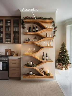 Christmas Handmade Sculptural Wall Shelf For Dining Room