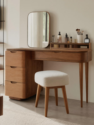 Elegant Vanity Table With Storage Drawers For Bedroom