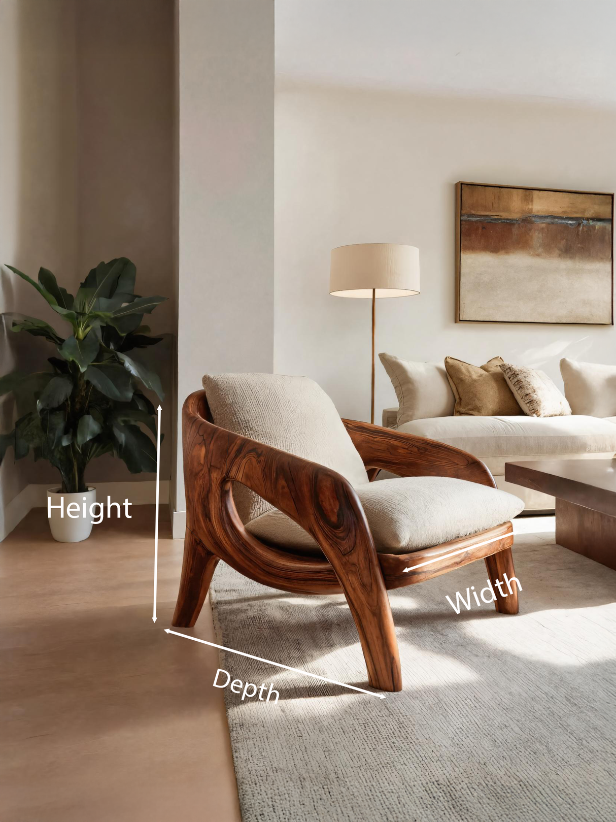 Contemporary Sculptural Lounge Chair For Living Room