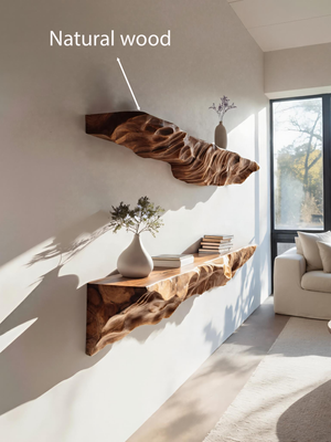 Artistic Sculptural Floating Shelf For Living Room