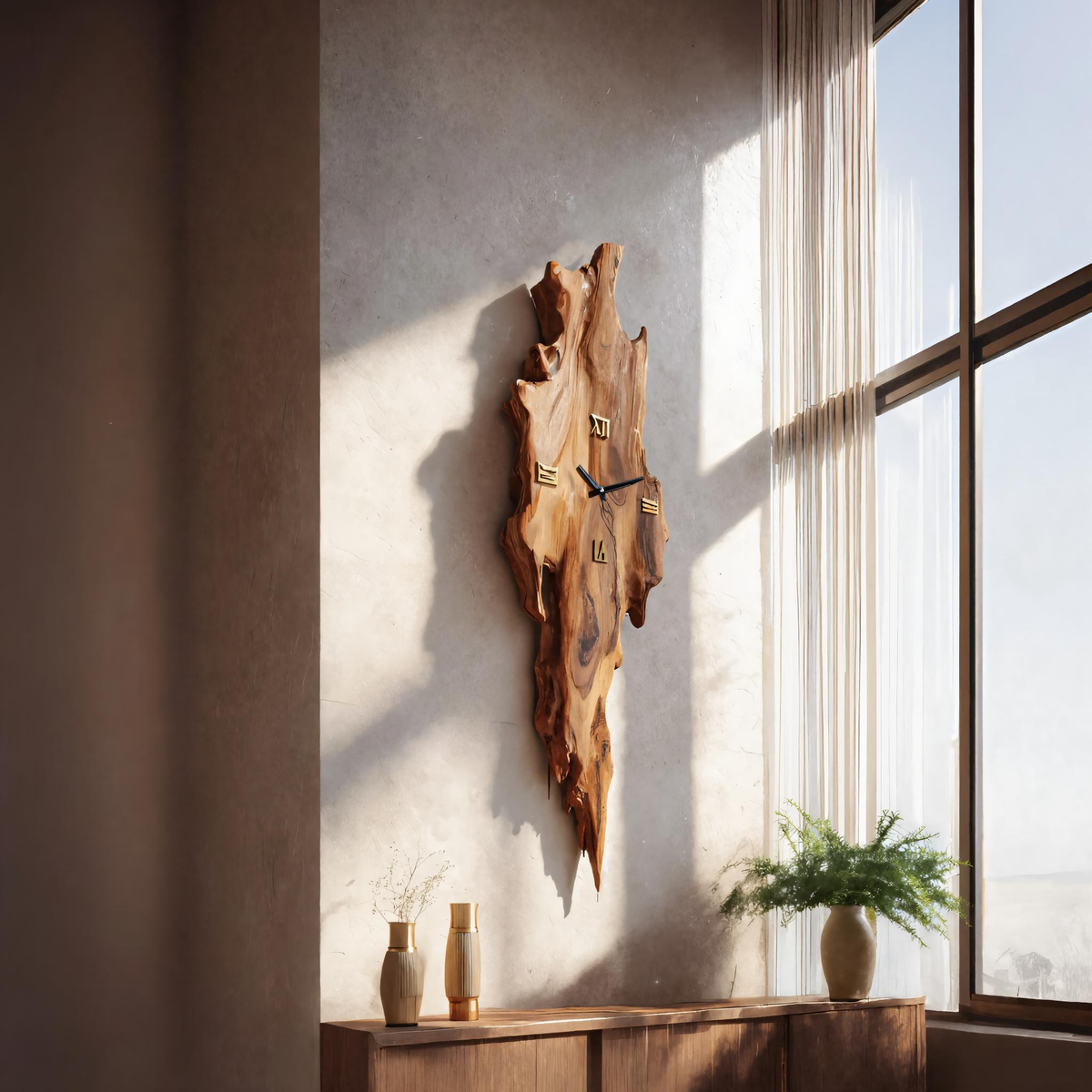 Rustic Wall Clock With Natural Edge Design For Bedroom – ET Woodcrafts