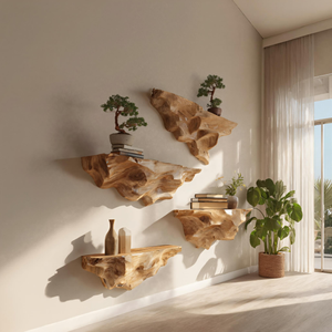 Modern Live Edge Floating Shelf For Living Room