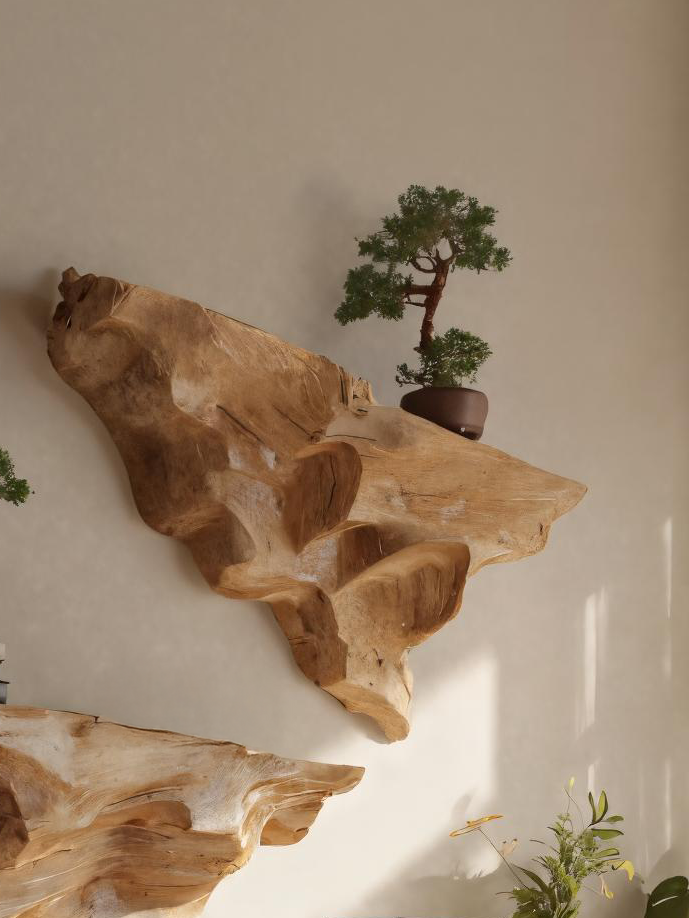 Modern Live Edge Floating Shelf For Living Room