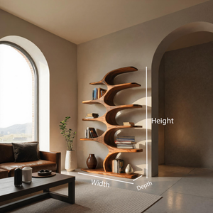 Artistic Curved Bookshelf Fluid Lines Statement For Designer Interiors