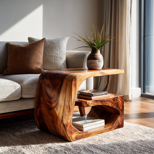 Handcrafted Wood Side Table For Home Accent Furniture