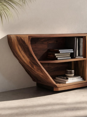 Modern Sideboard With Carved Wave For Living Room Or Dining