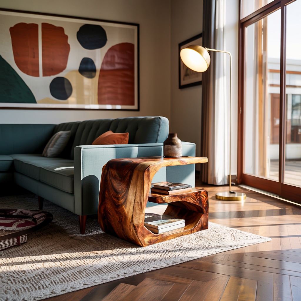 Handcrafted Wood Side Table For Home Accent Furniture