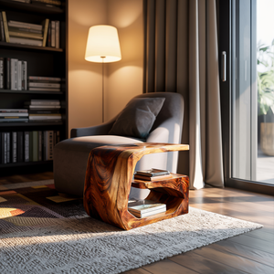 Handcrafted Wood Side Table For Home Accent Furniture