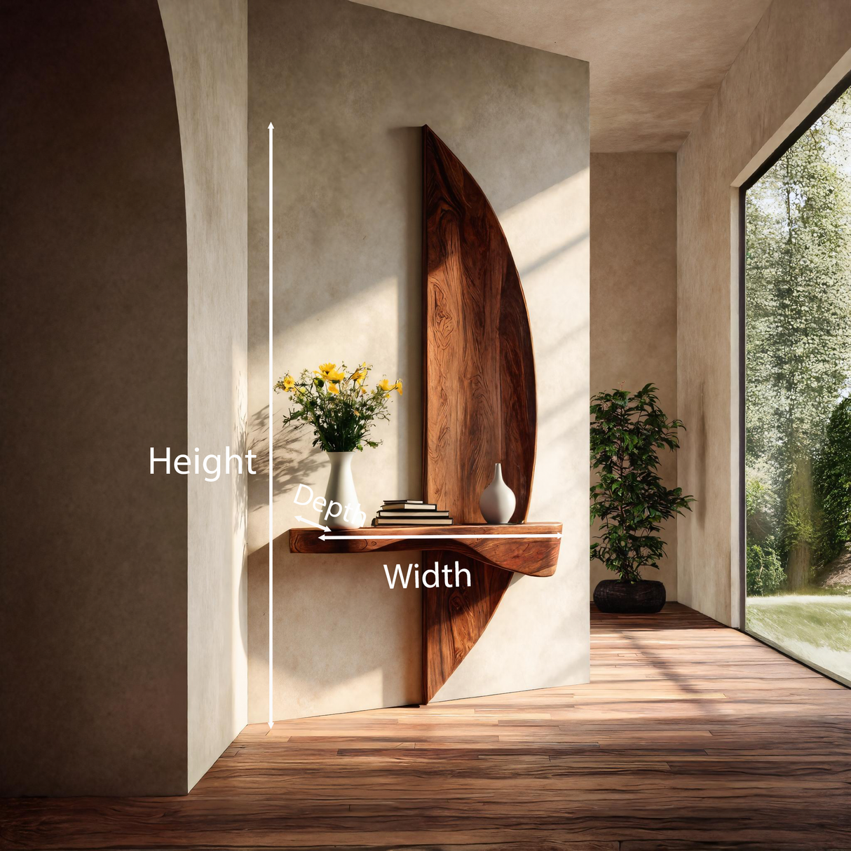 Contemporary Floating Shelf Sculptural For Entryway