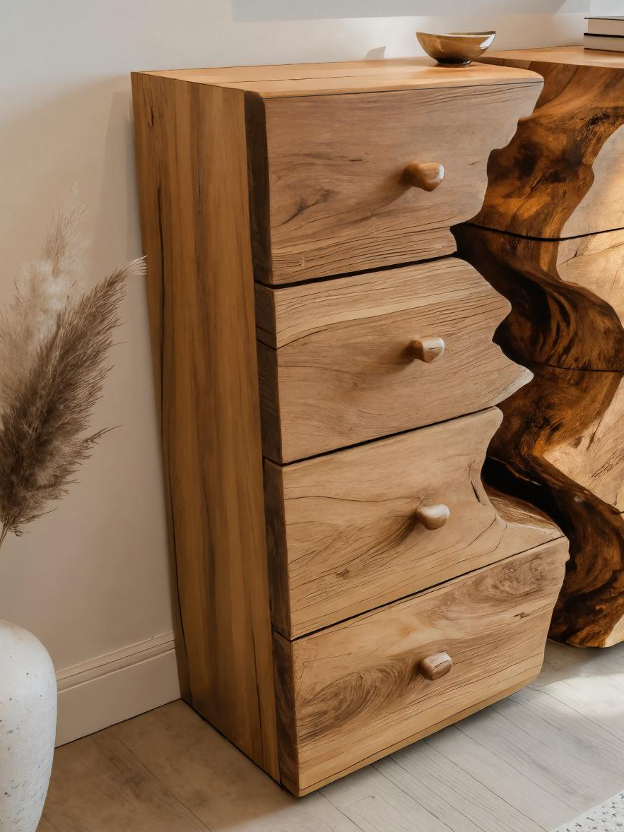 Modern Organic Dresser With River Design For Bedroom