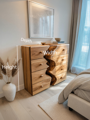 Modern Organic Dresser With River Design For Bedroom