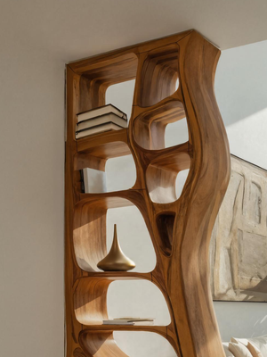 Modern Sculptural Bookshelf Room Divider For Living Room