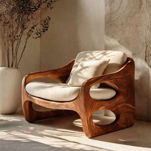 Contemporary Accent Chair With Rounded Frame For Living Room