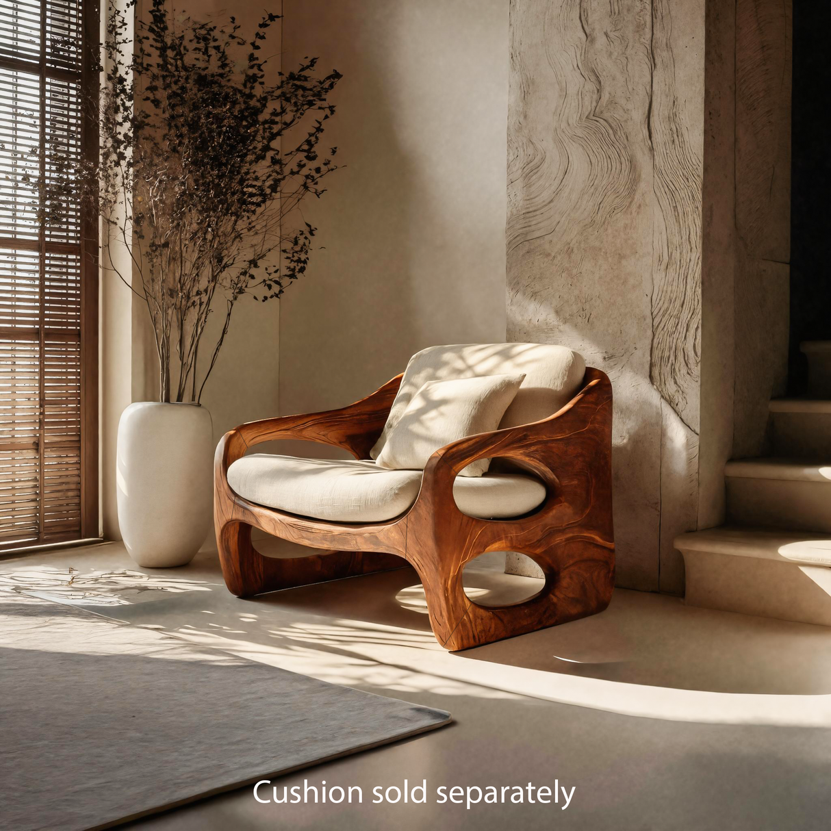 Contemporary Accent Chair With Rounded Frame For Living Room