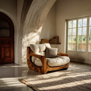 Modern Organic Lounge Seating With Carved Form For Living Room