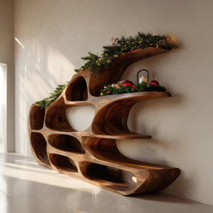 Modern Sculptural Shelf For Holiday Decoration