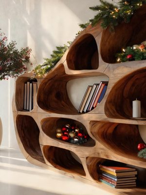 Modern Sculptural Shelf For Holiday Decoration