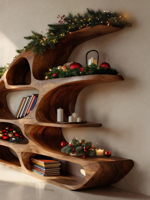 Modern Sculptural Shelf For Holiday Decoration