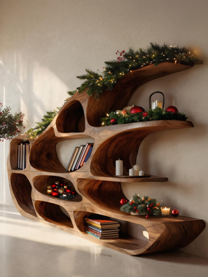 Modern Sculptural Shelf For Holiday Decoration