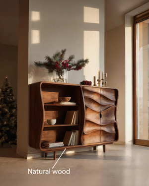 Modern Cabinet With Wavy Design For Living Room