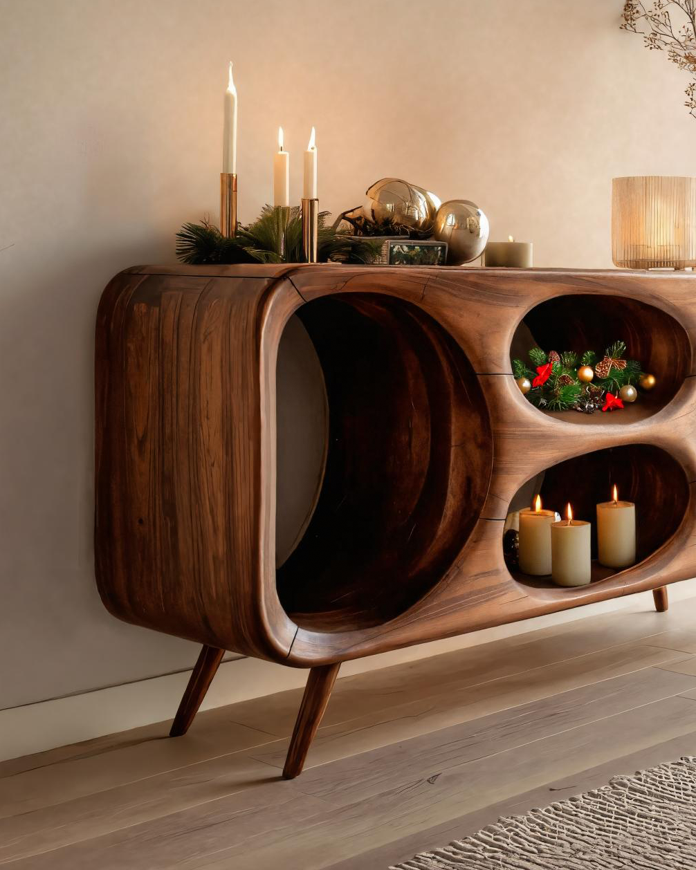 Modern Oval Sideboard For Holiday Decoration