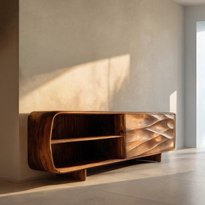 Modern Carved Wave Cabinet For Holiday Decoration