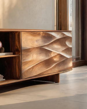 Modern Carved Wave Cabinet For Holiday Decoration