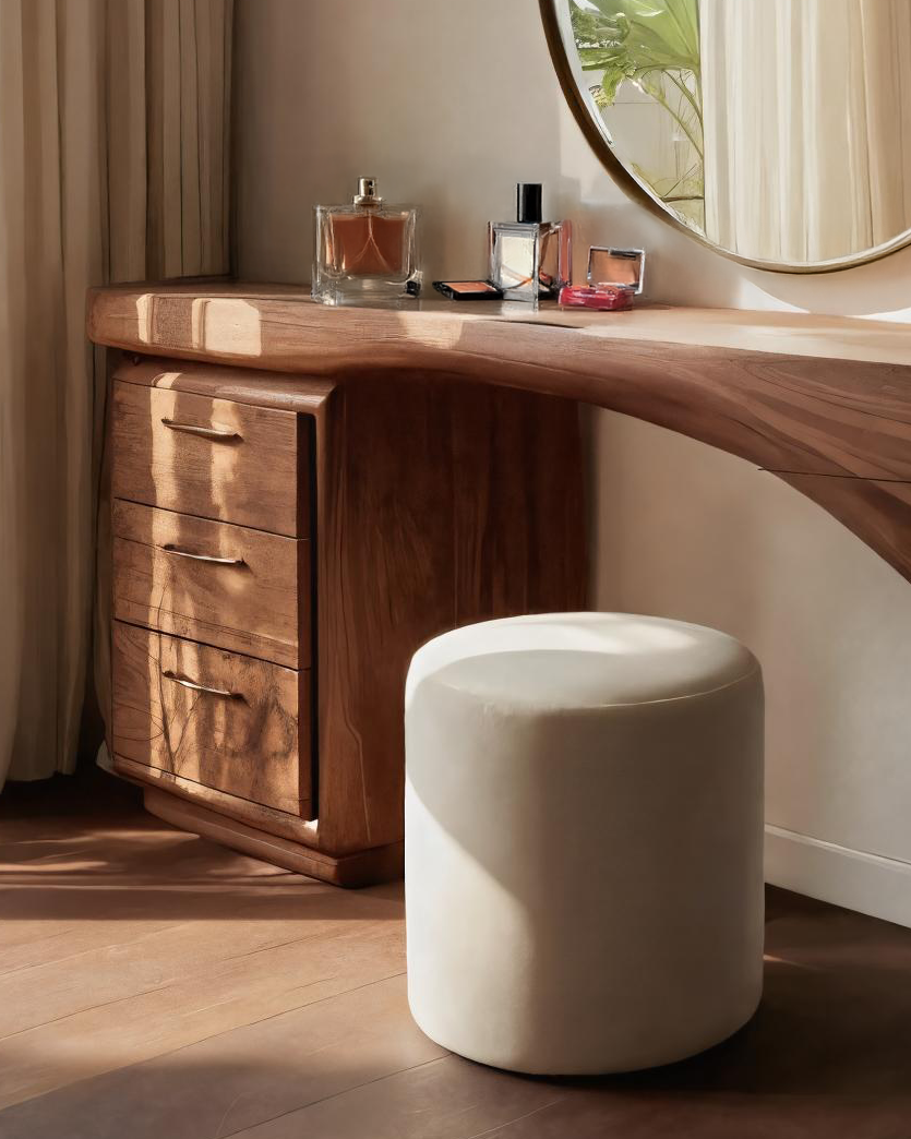 Modern Sculptural Vanity Table For Dressing Area