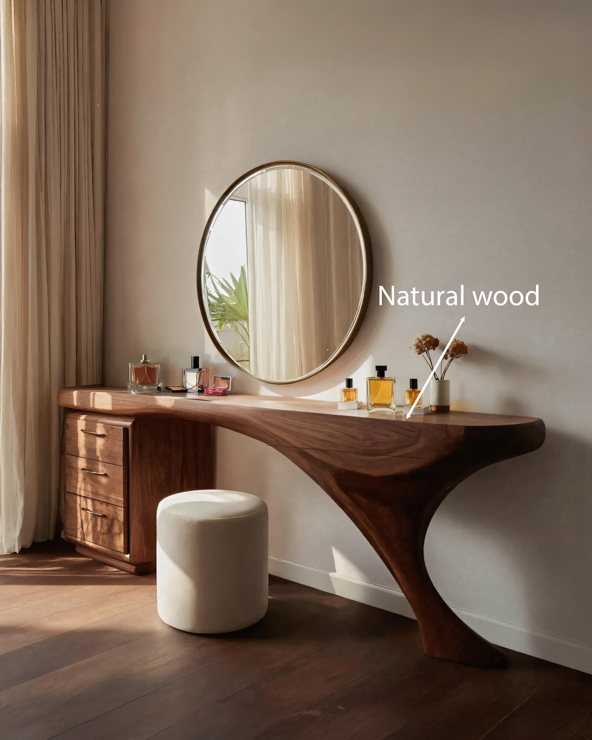Modern Sculptural Vanity Table For Dressing Area