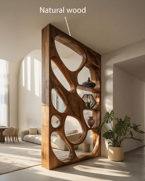 Modern Openwork Divider With Display Shelves For Living Room