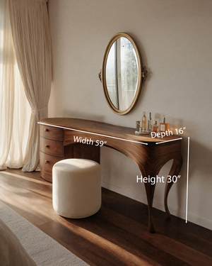 Curved Vanity Table For Bedroom Or Dressing Space