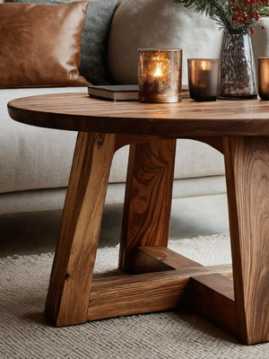 Minimalist Round Side Table For Holiday Decoration